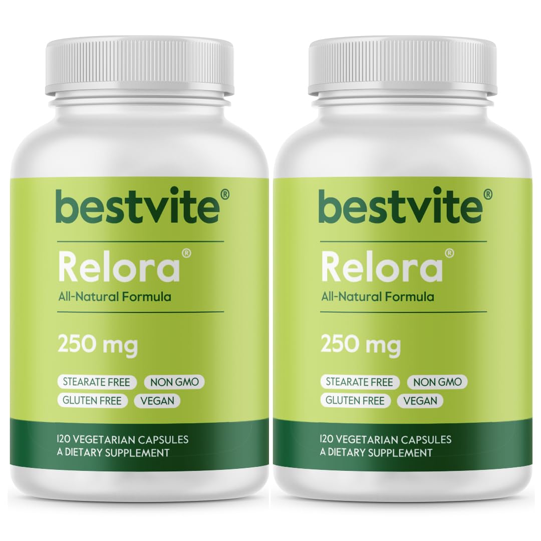 BESTVITE Filler-Free Relora 250mg (240 Vegetarian Capsules) (120 x 2) – Clinically Researched – No Stearates – Vegan – No Fillers – Supports the Management of Occasional Stress* - dailyvitalstore