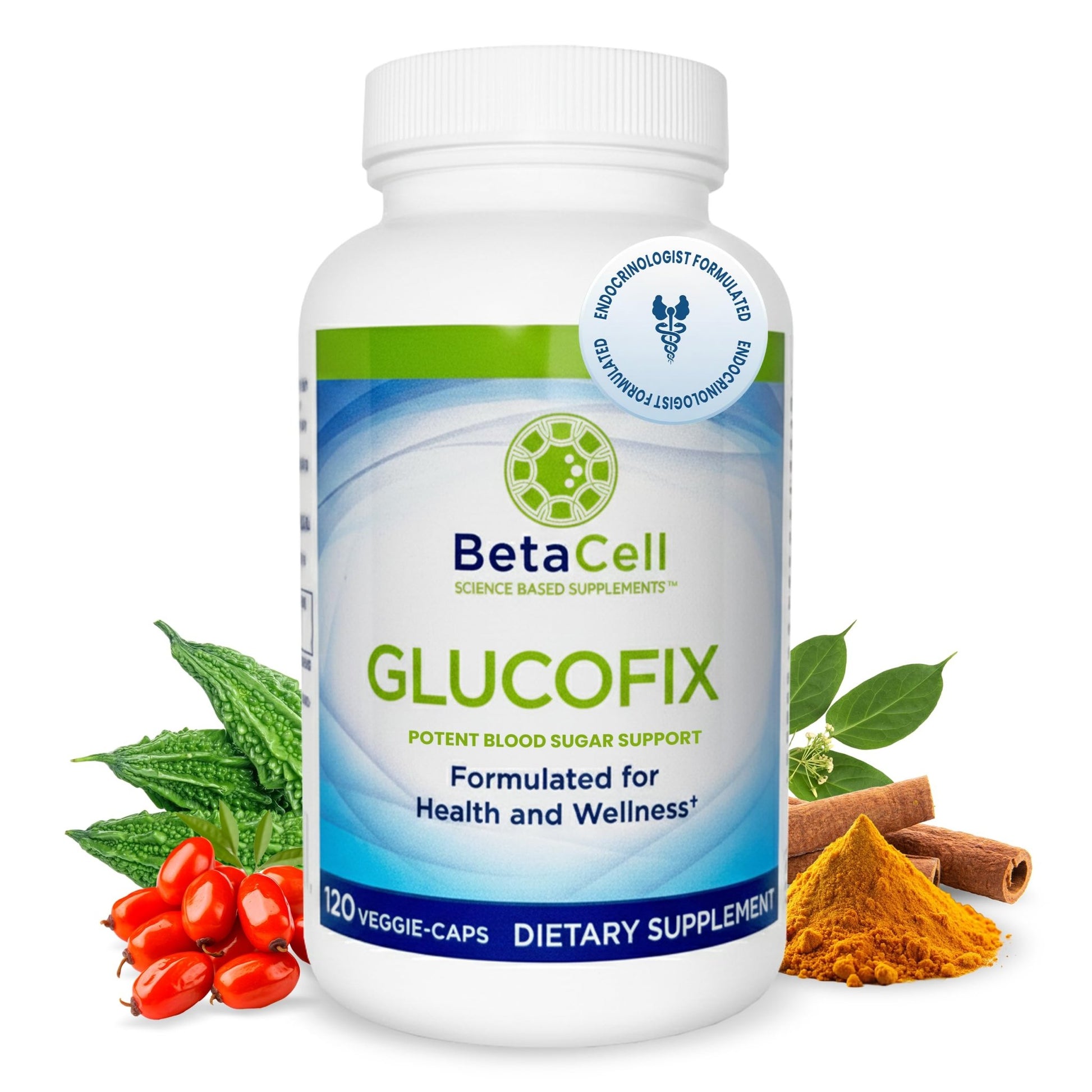 BETACELL Glucofix - Supplement - Herbal Supplement with Cinnamon, Gymnema, , Bitter Melon, and Turmeric - 120 Capsules - dailyvitalstore