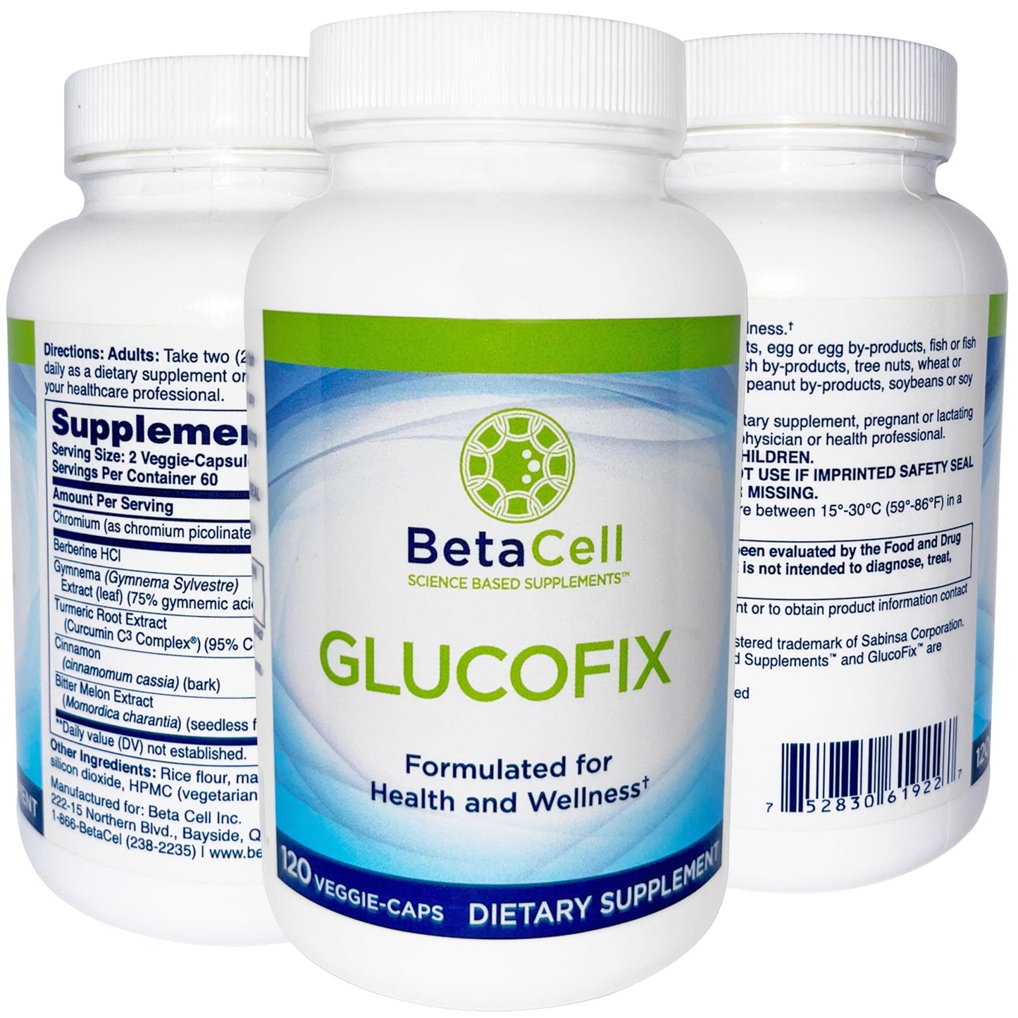 BETACELL Glucofix - Supplement - Herbal Supplement with Cinnamon, Gymnema, , Bitter Melon, and Turmeric - 120 Capsules - dailyvitalstore