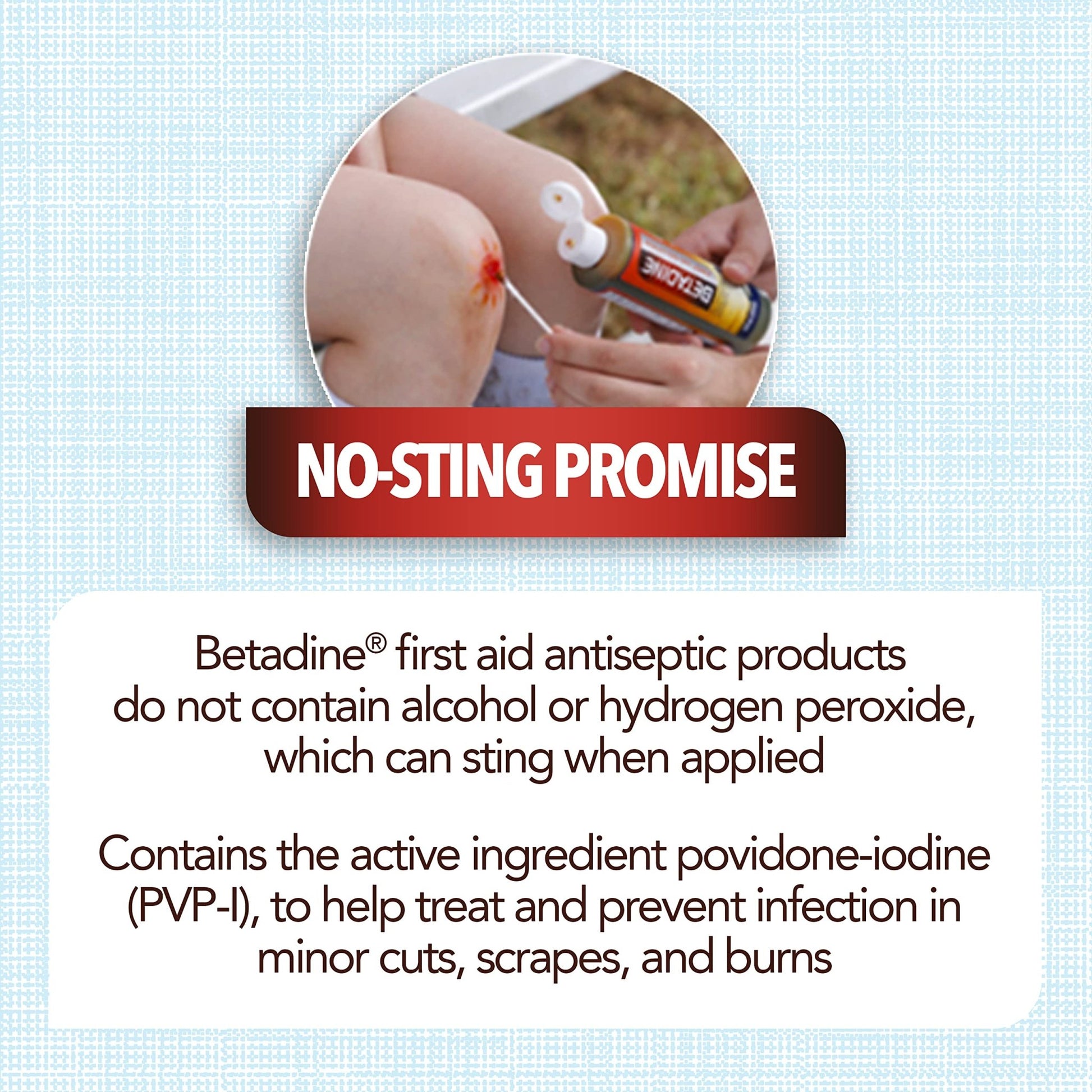 Betadine Antiseptic First Aid Solution, Povidone-Iodine 10%, Infection Protection, Kills Germs in Minor Cuts Scrapes and Burns, No Sting Promise, No Alcohol or Hydrogen Peroxide, 8 FL OZ - dailyvitalstore