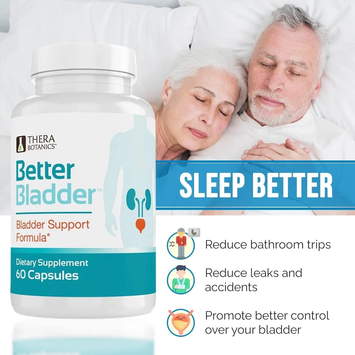 Better Bladder Control Supplement for Women & Men – Bladder Support Supplement to Help Reduce Urinary Leaks, Frequency & Urgency - 60 Count (1 Bottle) - dailyvitalstore