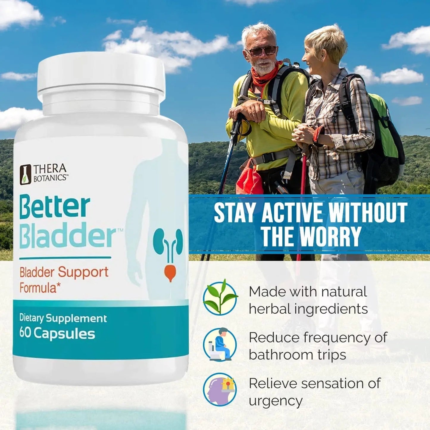 Better Bladder Control Supplement for Women & Men – Bladder Support Supplement to Help Reduce Urinary Leaks, Frequency & Urgency - 60 Count (1 Bottle) - dailyvitalstore