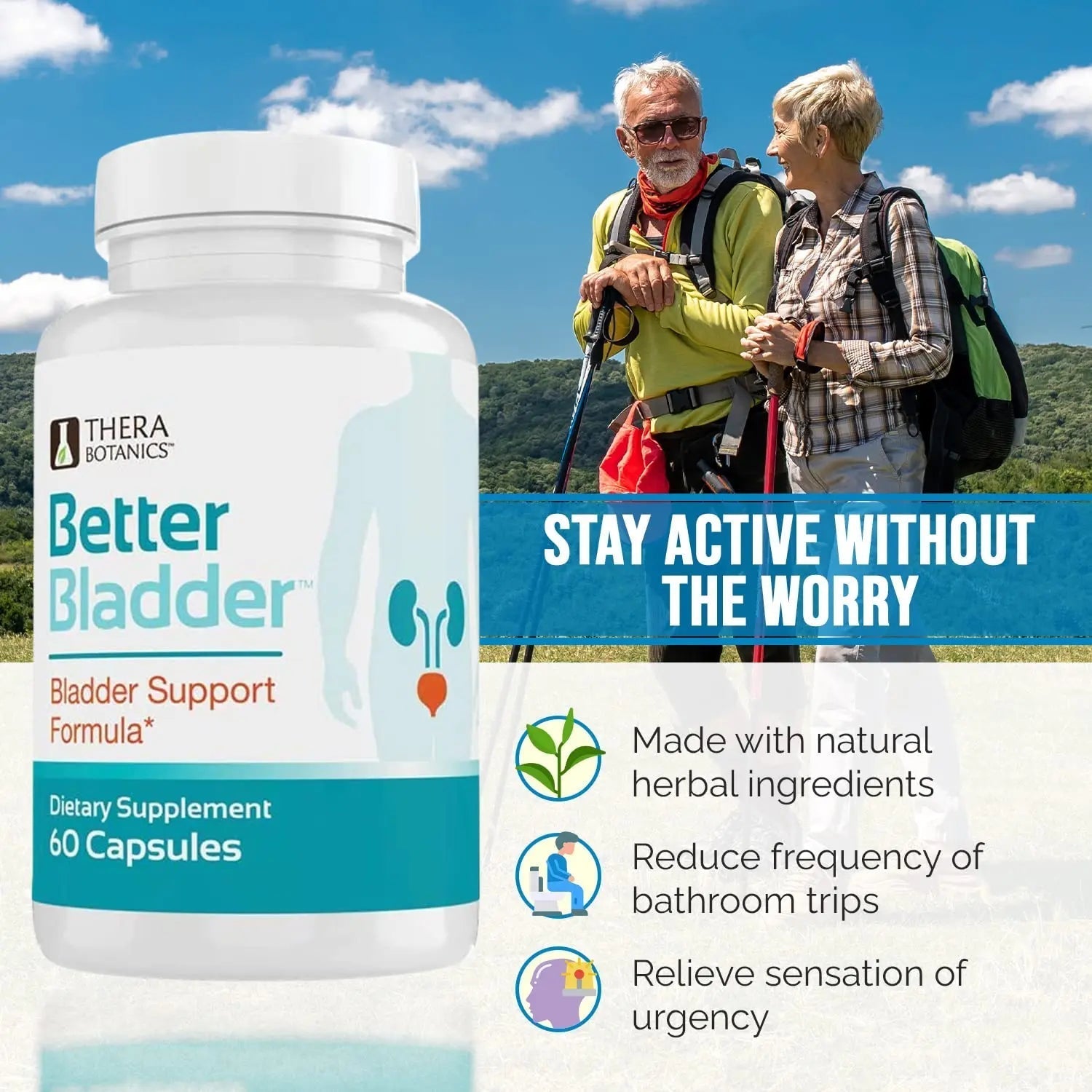 Better Bladder Control Supplement for Women & Men – Bladder Support Supplement to Help Reduce Urinary Leaks, Frequency & Urgency - 60 Count (1 Bottle) - dailyvitalstore