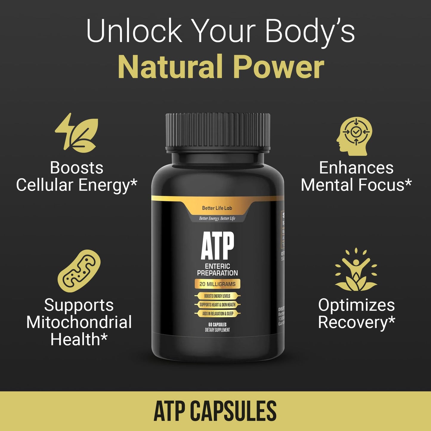 BETTER LIFE LAB ATP Supplement – Supports Cellular Energy Production, Mitochondrial Function & Active Lifestyles - dailyvitalstore
