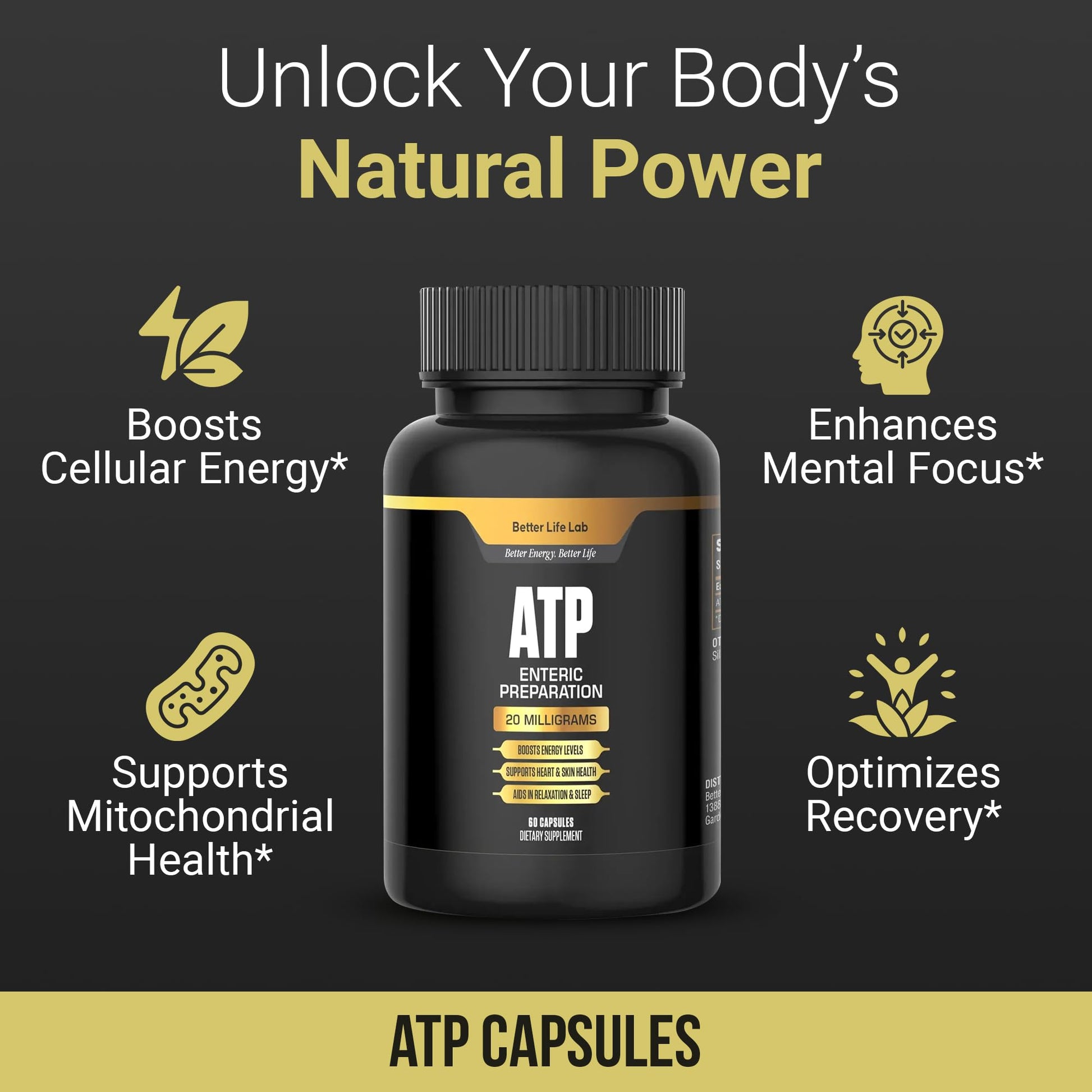 BETTER LIFE LAB ATP Supplement – Supports Cellular Energy Production, Mitochondrial Function & Active Lifestyles - dailyvitalstore
