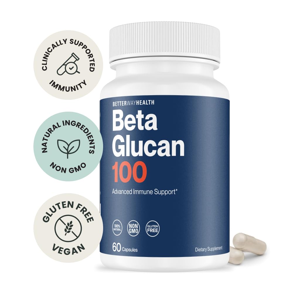 Better Way Health™ - Advanced Immune Readiness - Highly Purified 1,3/1,6 Beta Glucan 100 - Clinically Tested Immune Defense - 100mg/60 Capsules - dailyvitalstore