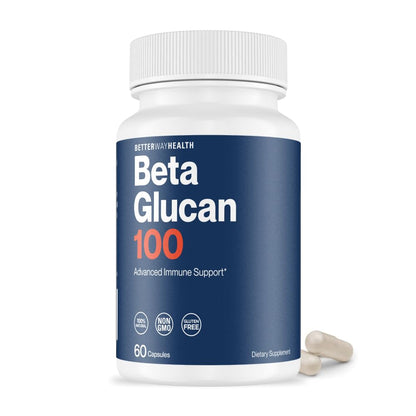 Better Way Health™ - Advanced Immune Readiness - Highly Purified 1,3/1,6 Beta Glucan 100 - Clinically Tested Immune Defense - 100mg/60 Capsules - dailyvitalstore