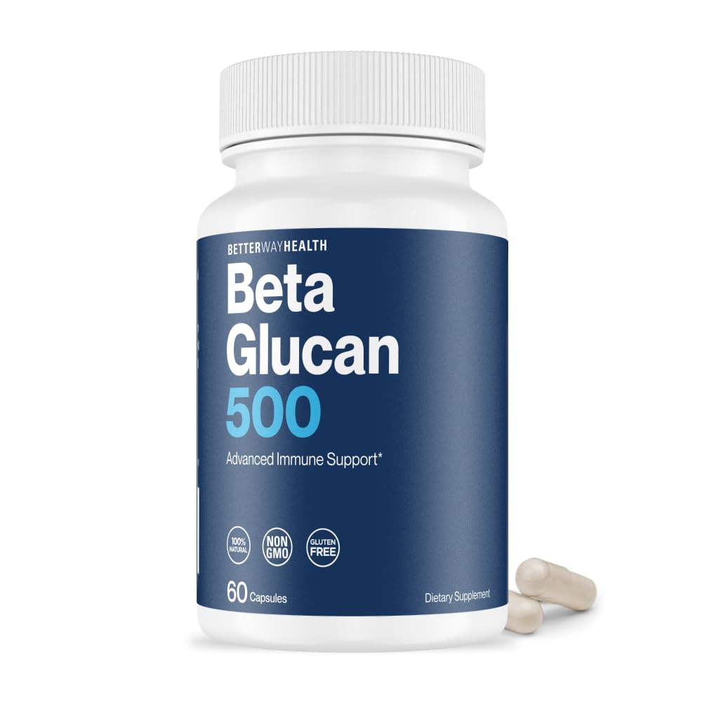 Better Way Health™ - Advanced Immune Readiness - Highly Purified 1,3/1,6 Beta Glucan 500 - Clinically Tested Immune Defense - 500mg/60 Capsules (Pack of 1) - dailyvitalstore