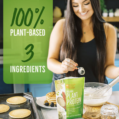 BetterBody Foods Organic Plant Based Protein Powder, 16g of Protein 24% DV, Vegan, Low Net Carbs, Gluten Free, Dairy Free, No Sugar Added, Soy Free, Non-GMO, 12.7 Ounces - dailyvitalstore