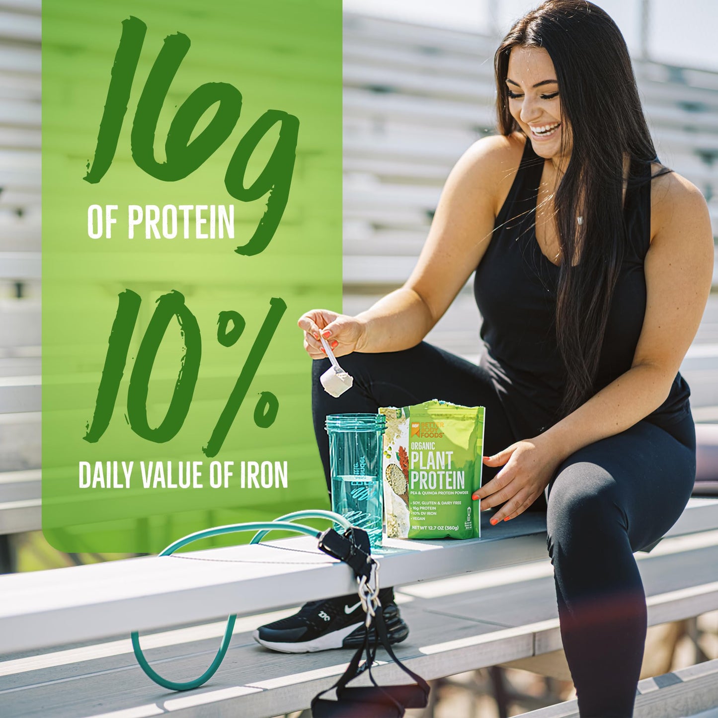 BetterBody Foods Organic Plant Based Protein Powder, 16g of Protein 24% DV, Vegan, Low Net Carbs, Gluten Free, Dairy Free, No Sugar Added, Soy Free, Non-GMO, 12.7 Ounces - dailyvitalstore