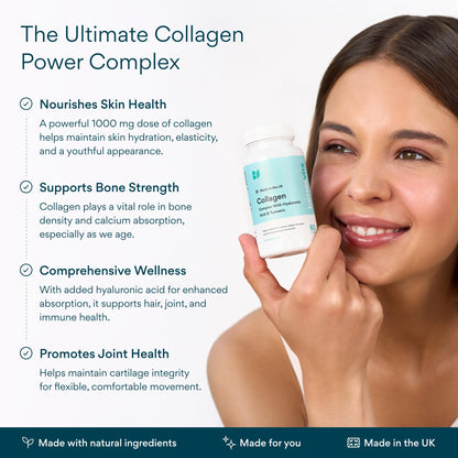 Bettervits Collagen Peptides Complex with Hyaluronic Acid & Turmeric | Hydrolyzed Marine Collagen Supplements for Women & Men | Collagen with Vitamin C - dailyvitalstore