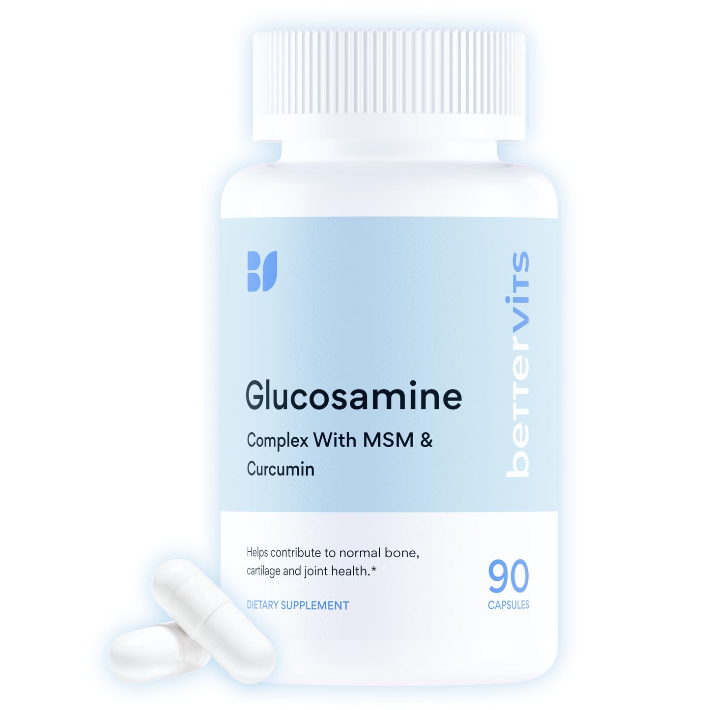 Bettervits Glucosamine Complex with MSM Сhondroitin | Joint Supplements for Women and Men with Vitamin C | Arthritis Support Supplement for Mobility & Flexibility - 90 Capsules - dailyvitalstore