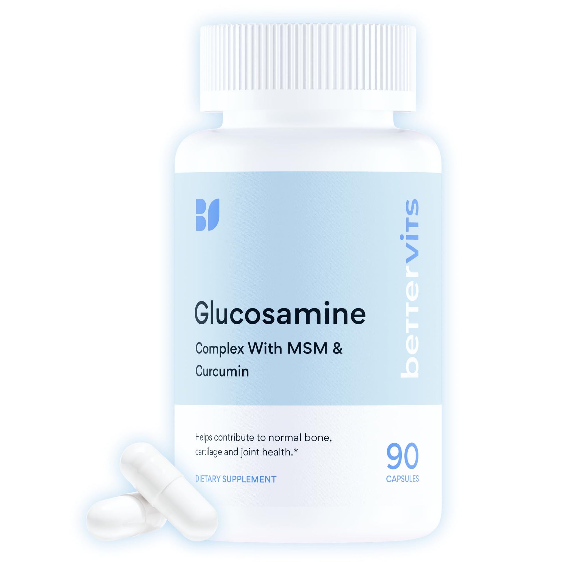 Bettervits Glucosamine Complex with MSM Сhondroitin | Joint Supplements for Women and Men with Vitamin C | Arthritis Support Supplement for Mobility & Flexibility - 90 Capsules - dailyvitalstore