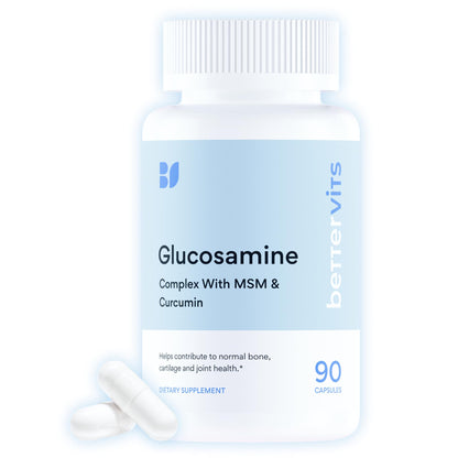 Bettervits Glucosamine Complex with MSM Сhondroitin | Joint Supplements for Women and Men with Vitamin C | Arthritis Support Supplement for Mobility & Flexibility - 90 Capsules - dailyvitalstore