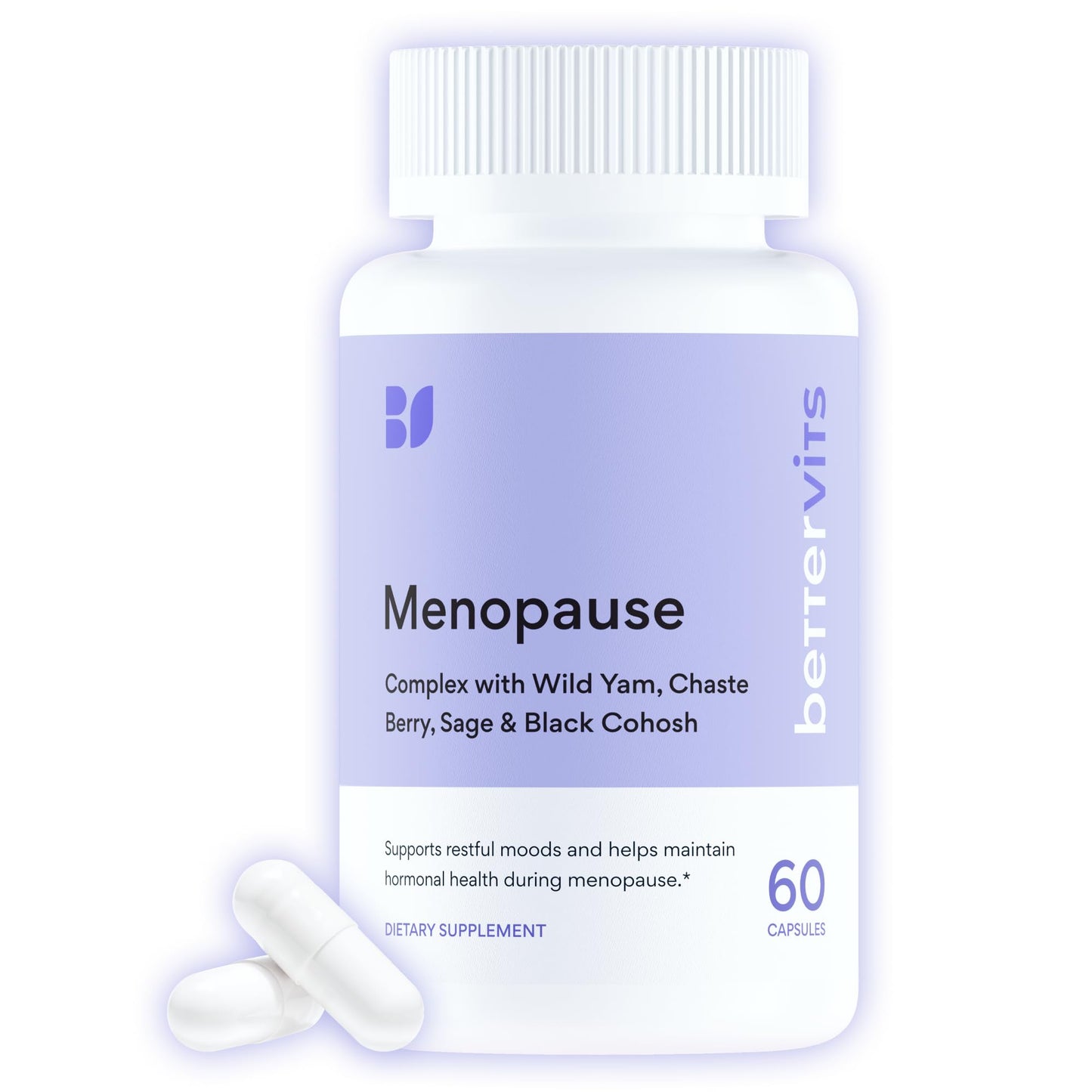 Bettervits Menopause Supplements for Women with Ashwagandha and Zinc | Hormone Balance Support with Vitamins D3 B6 B12 for Hot Flashes | Perimenopause Supplements for Monthly Wellness - 60 Capsules - dailyvitalstore