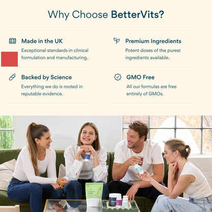 Bettervits Multivitamin for Women & Men | Womens Daily Multivitamin with 13 Essential Vitamins Iron, Iodine, Calcium and Biotin | Vitamins A, K2, D3, C, B1, B2, B3, B5, B6, B7, B9, B12 | 60 Capsules - dailyvitalstore