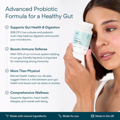 Bettervits Probiotics for Women & Men – 75 Billion CFU | Digestive Health and Gut Support Prebiotic | 14 Clinically Studied Strains with Vitamin B12, - dailyvitalstore