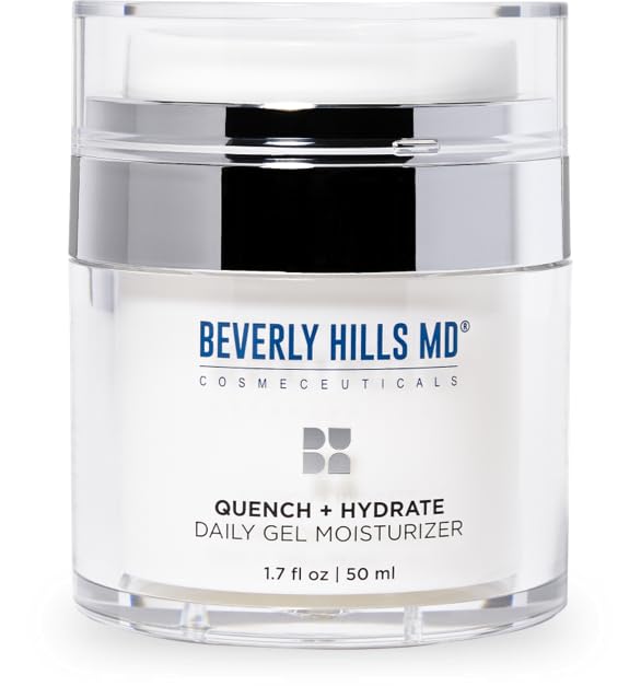 Beverly Hills MD Quench + Hydrate Daily Gel Moisturizer- Visibly Smooth, Plump, Hydrate Face & Neck for Wrinkles, Sagging- Skin Smoothing & Re-Energizing- Visibly Reduce Signs of Aging w/Niacinamide - dailyvitalstore