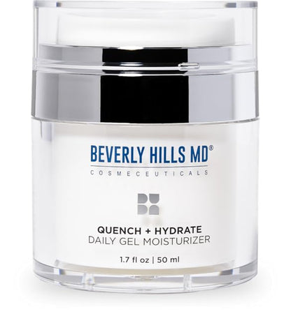 Beverly Hills MD Quench + Hydrate Daily Gel Moisturizer- Visibly Smooth, Plump, Hydrate Face & Neck for Wrinkles, Sagging- Skin Smoothing & Re-Energizing- Visibly Reduce Signs of Aging w/Niacinamide - dailyvitalstore