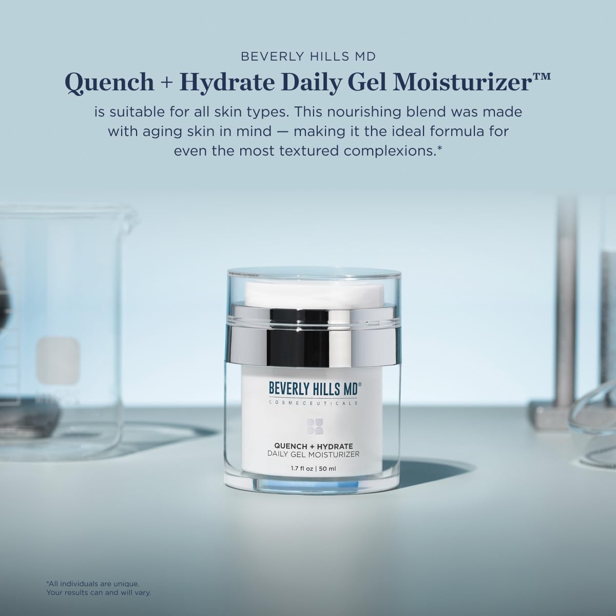 Beverly Hills MD Quench + Hydrate Daily Gel Moisturizer- Visibly Smooth, Plump, Hydrate Face & Neck for Wrinkles, Sagging- Skin Smoothing & Re-Energizing- Visibly Reduce Signs of Aging w/Niacinamide - dailyvitalstore