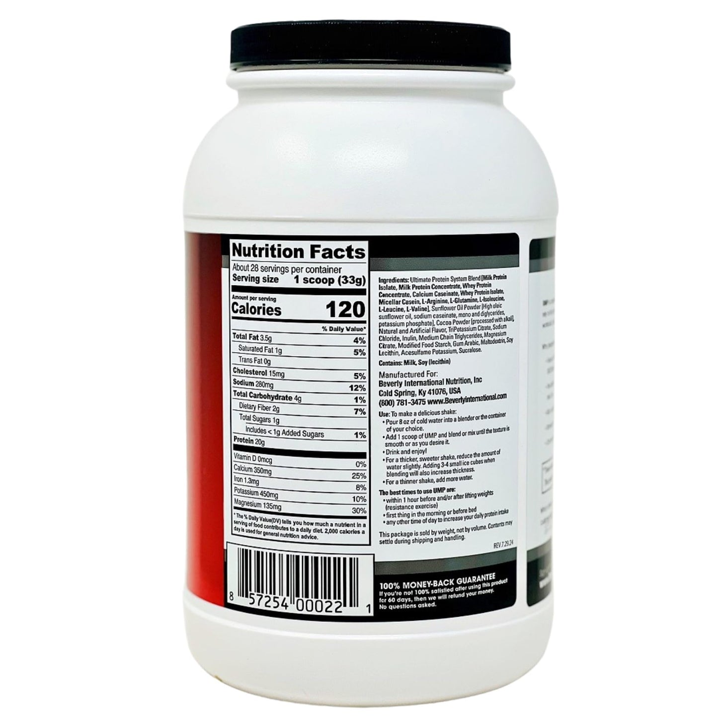 Beverly International UMP Protein Powder, Chocolate. Unique Whey-Casein Ratio Builds Lean Muscle. Easy to Digest. No Bloat. (32.8 oz) 2lb .8 oz - dailyvitalstore