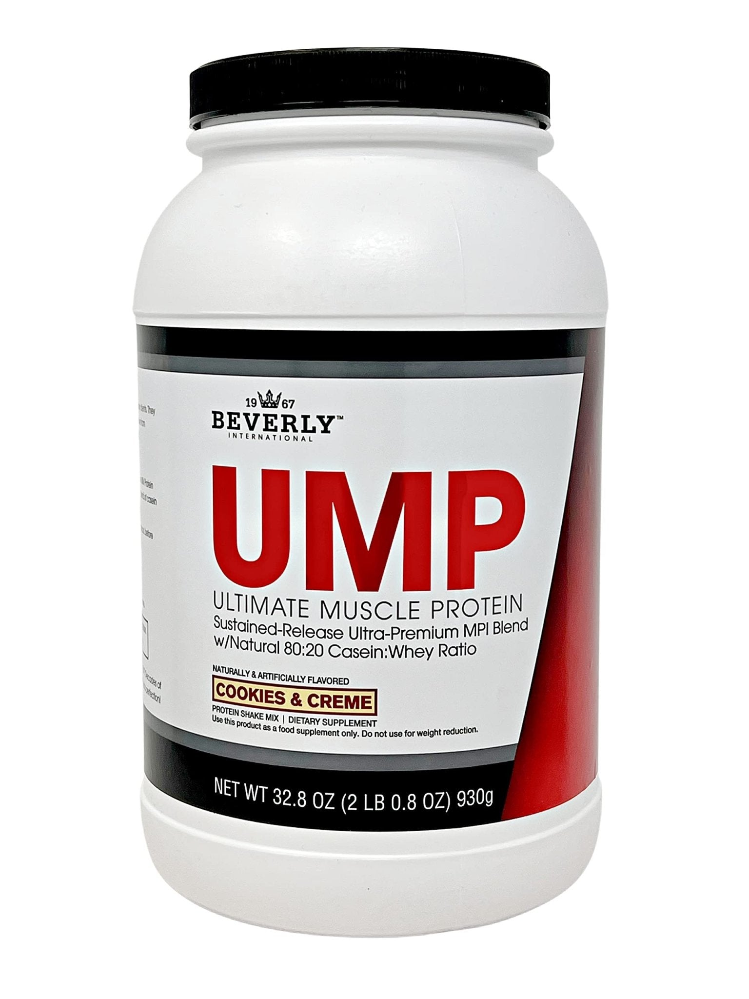 Beverly International UMP Protein Powder, Cookies & Cream. Unique Whey-Casein Ratio Builds Lean Muscle. Easy to Digest. No Bloat. (32.8 oz) 2lb .8 oz - dailyvitalstore