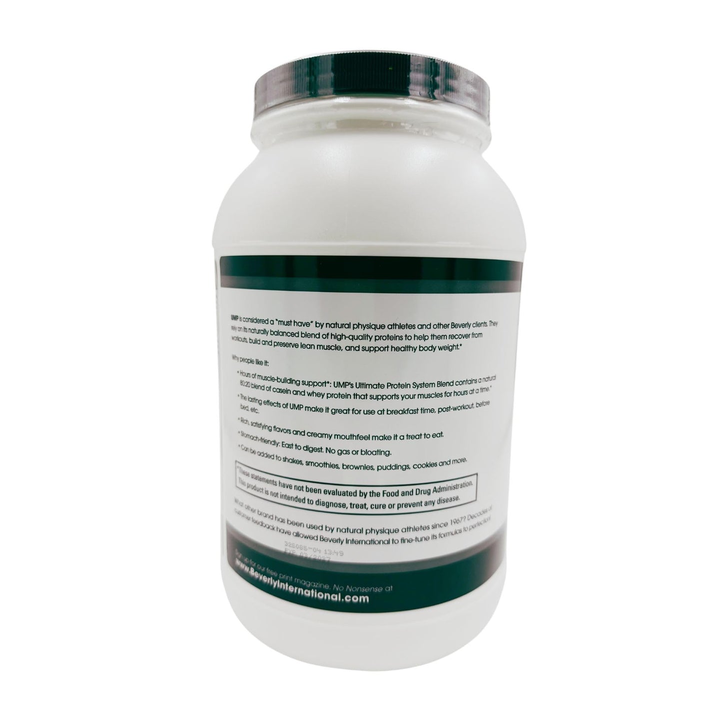 Beverly International UMP Protein Powder, Cookies & Cream. Unique Whey-Casein Ratio Builds Lean Muscle. Easy to Digest. No Bloat. (32.8 oz) 2lb .8 oz - dailyvitalstore
