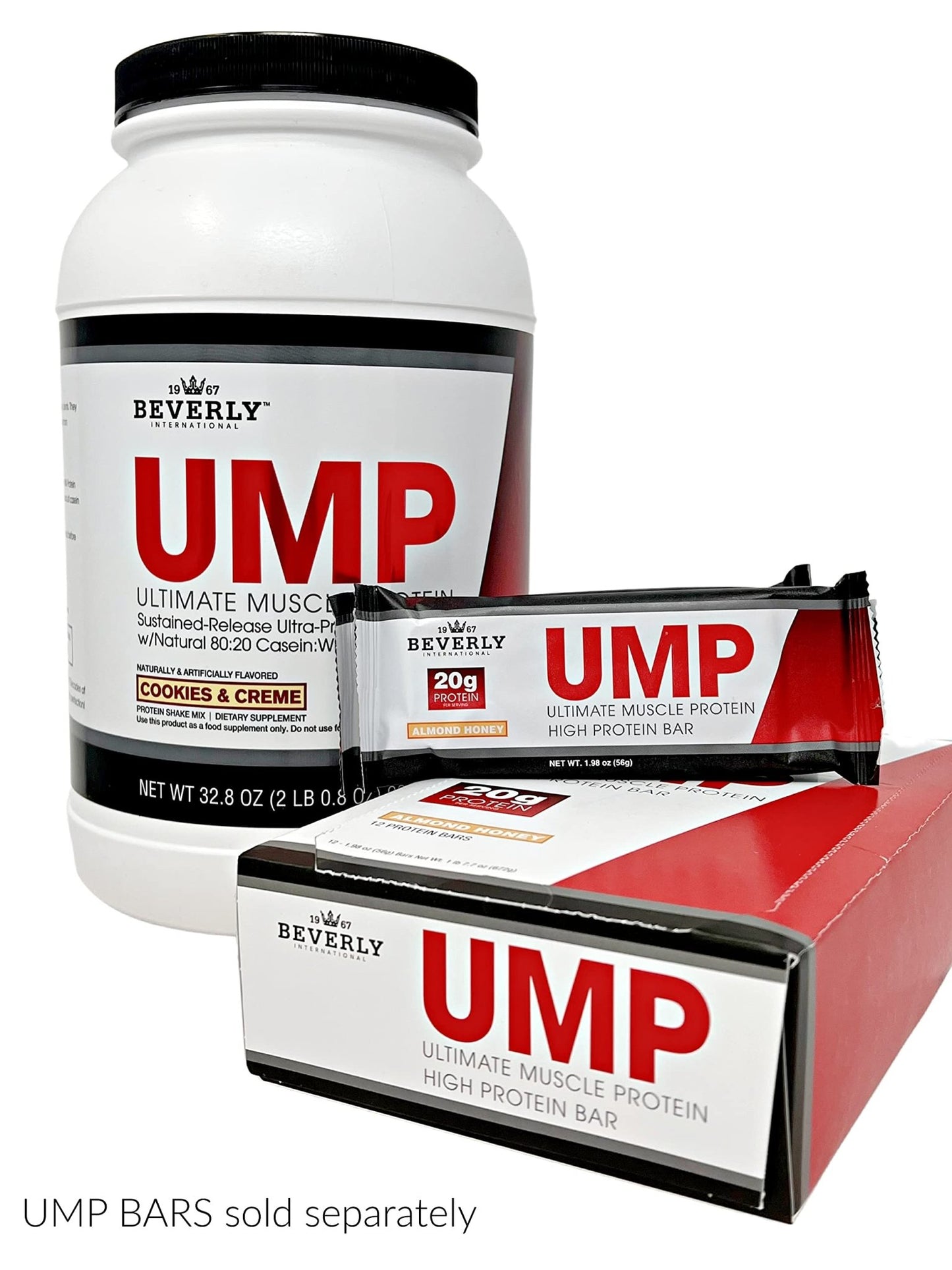 Beverly International UMP Protein Powder, Cookies & Cream. Unique Whey-Casein Ratio Builds Lean Muscle. Easy to Digest. No Bloat. (32.8 oz) 2lb .8 oz - dailyvitalstore