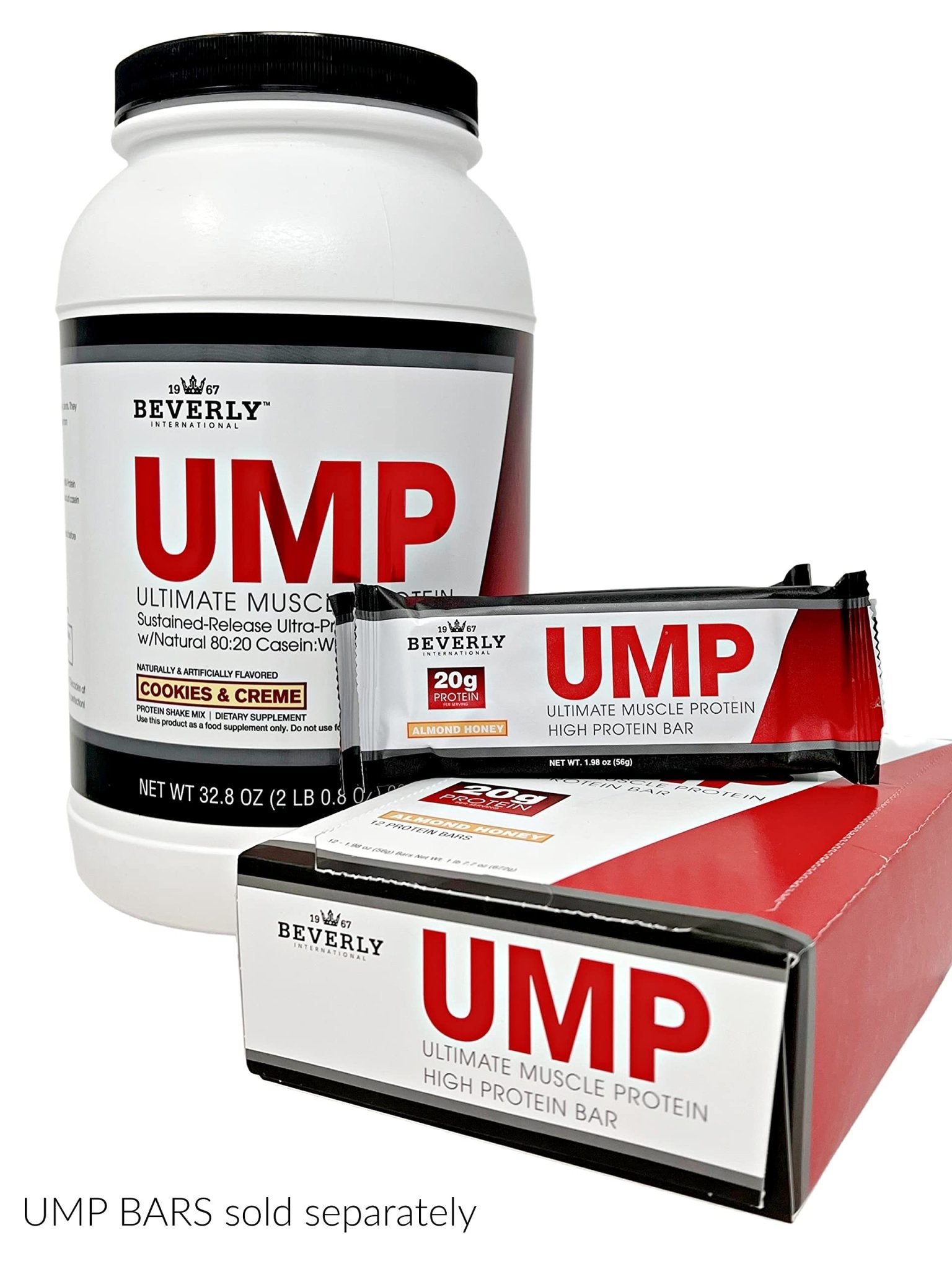 Beverly International UMP Protein Powder, Cookies & Cream. Unique Whey-Casein Ratio Builds Lean Muscle. Easy to Digest. No Bloat. (32.8 oz) 2lb .8 oz - dailyvitalstore