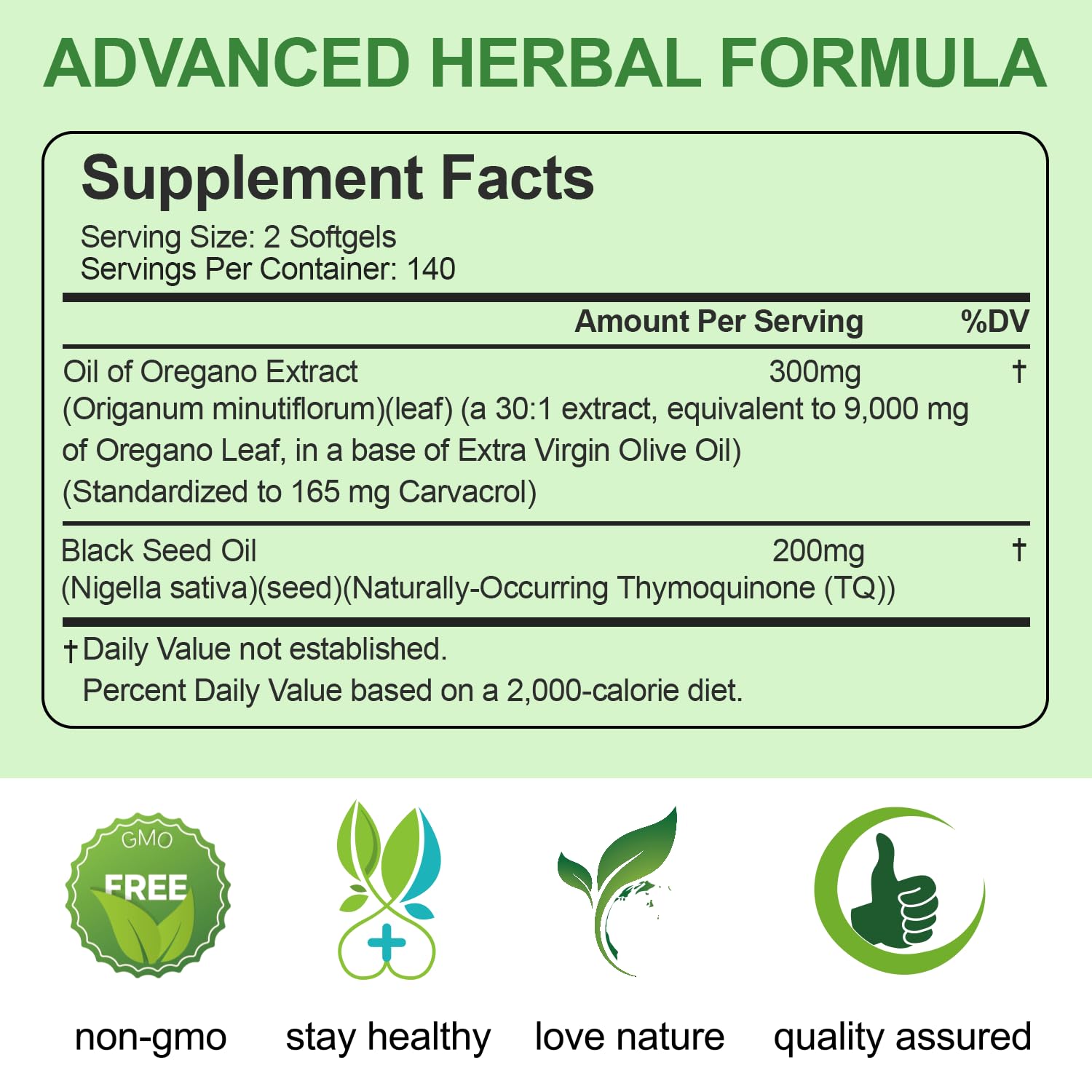 BEWORD Oil of Oregano with Black Seed Oil, 280 Softgels, 9000mg Per Serving – 2-in-1 Oregano Supplement for Immune Health with High Carvacrol & Thymoquinone | Plant-Based, Non-GMO - dailyvitalstore