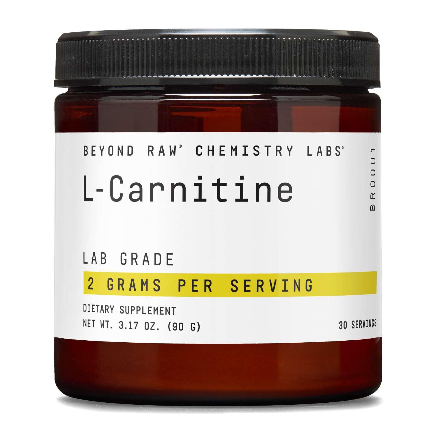 BEYOND RAW Chemistry Labs L-Carnitine Powder, Fuels Exercise and Supports Recovery, 30 Servings - dailyvitalstore