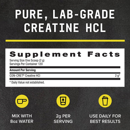 BEYOND RAW Science-Backed Creatine HCl Powder, Lab Grade, for Muscle Strength and Growth, Energy Production, Athletic Performance, Cognitive Support, - dailyvitalstore