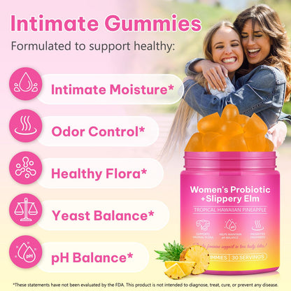 Beyxdu Probiotics for Women Gummies with Slippery Elm Feminine Balance Gummies for Women Vaginal Probiotics with Prebiotics & Lactobacillus Probiotic Blend Vaginal Odor & Vaginal Flora 120Gummy - dailyvitalstore