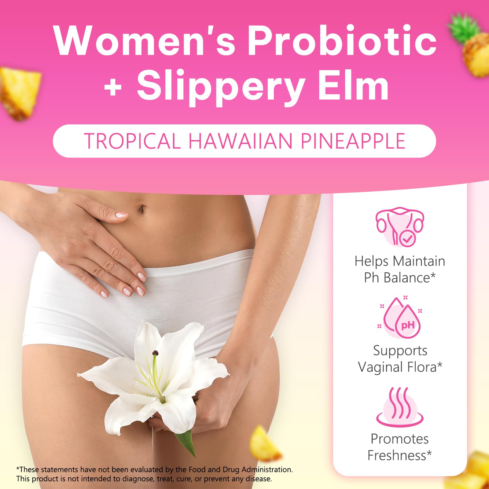 Beyxdu Probiotics for Women Gummies with Slippery Elm Feminine Balance Gummies for Women Vaginal Probiotics with Prebiotics & Lactobacillus Probiotic Blend Vaginal Odor & Vaginal Flora 60Gummy - dailyvitalstore