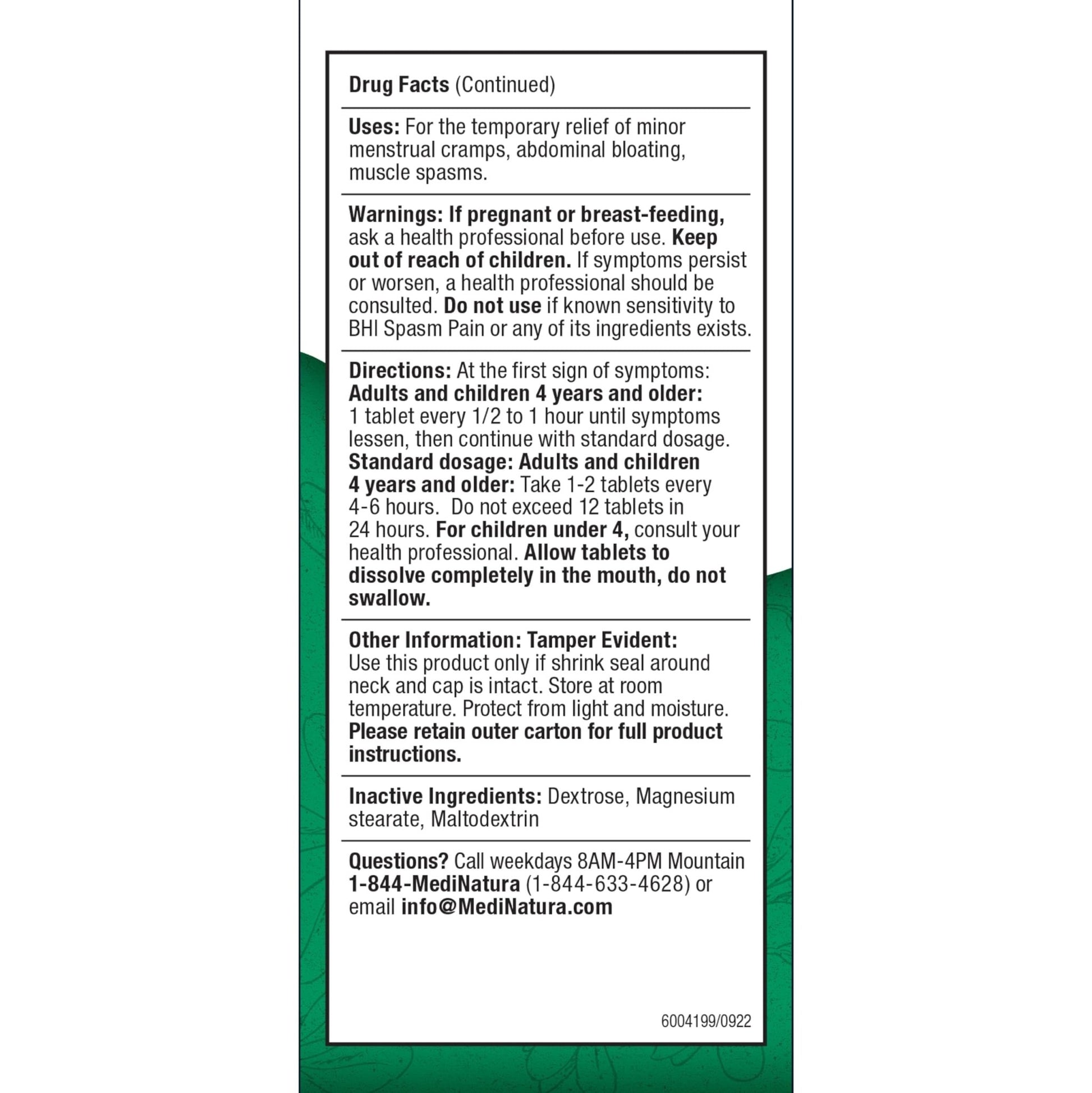 BHI Pain & Spasm Bundle BHI Back Homeopathic Support for Back Pain (100 Tablets) +BHI Spasm, Natural Relief for Cramps & Spasms, Homeopathic Medicine (100 Tablets) - dailyvitalstore