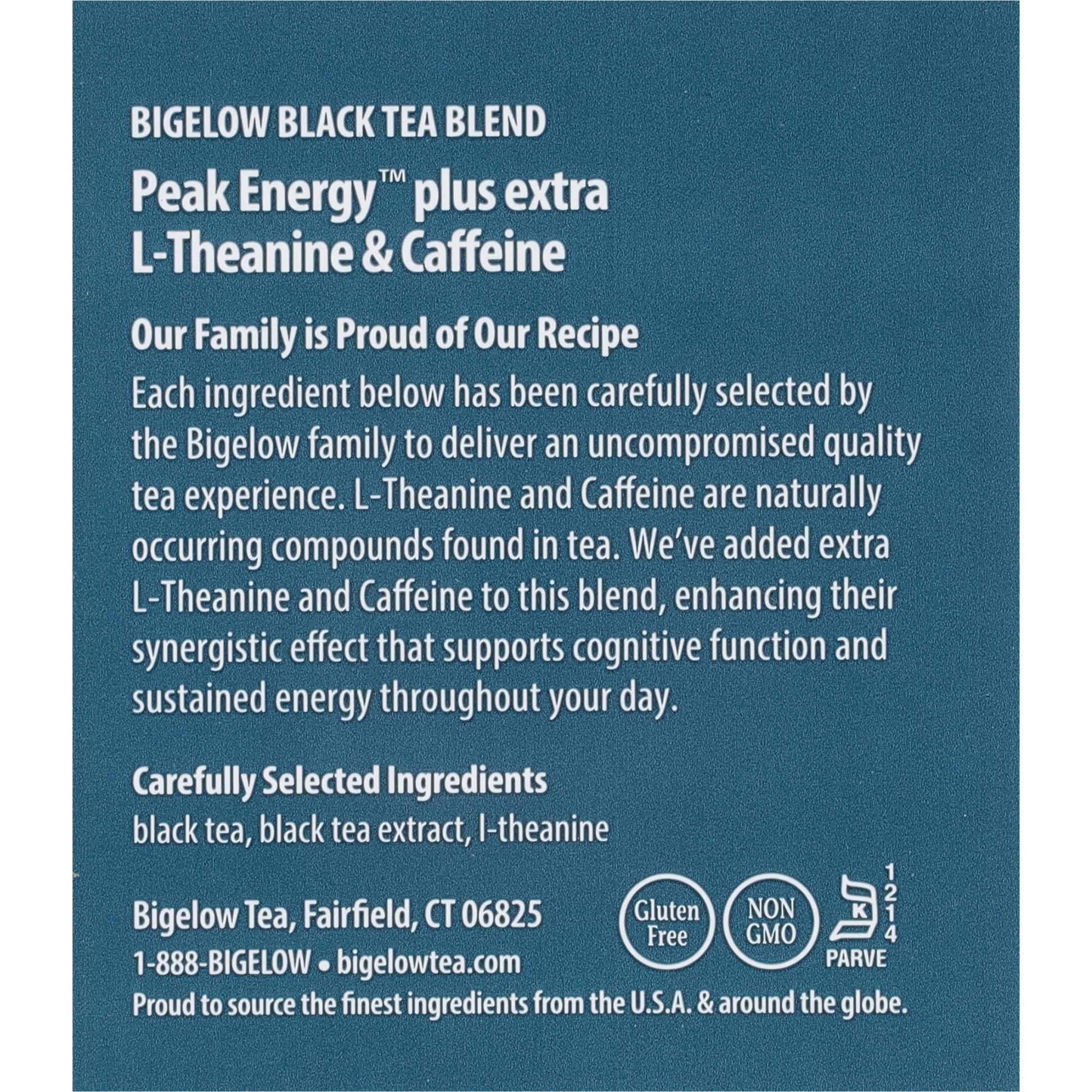 Bigelow Tea Peak Energy plus extra L-Theanine & Caffeine, 18 Count (Pack of 6), 108 Total Tea Bags - dailyvitalstore