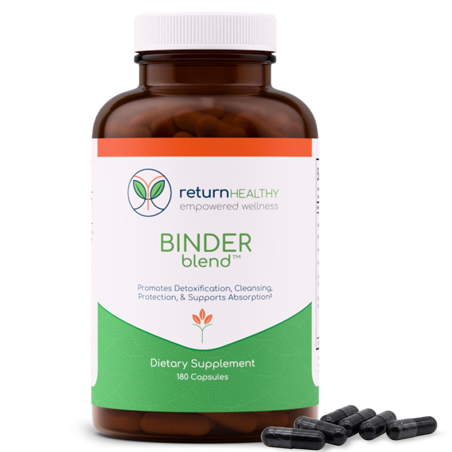 Binder Blend - Toxin Binder Supplement, Detox Capsules for a Healthy Gut - 180 Capsules - 90 Servings - 960mg Activated Charcoal - dailyvitalstore