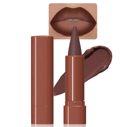 BINGBRUSH 2-in-1 Gradient Dark Brown Lip Liner & Lipstick Combo,Matte Longwear Waterproof Lip Pencil with Cone Tip,Smudge Proof Crayon for Flawless Ombre Contour,Women's Long Lasting Makeup Set - dailyvitalstore