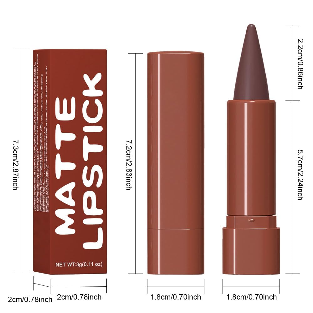 BINGBRUSH 2-in-1 Gradient Dark Brown Lip Liner & Lipstick Combo,Matte Longwear Waterproof Lip Pencil with Cone Tip,Smudge Proof Crayon for Flawless Ombre Contour,Women's Long Lasting Makeup Set - dailyvitalstore