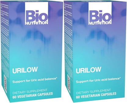 Bio Nutrition 2 Pack Urilow 60 Vegetarian Capsules | Natural Support for Urinary Health | Promotes a Healthy Uric Acid Balance - dailyvitalstore