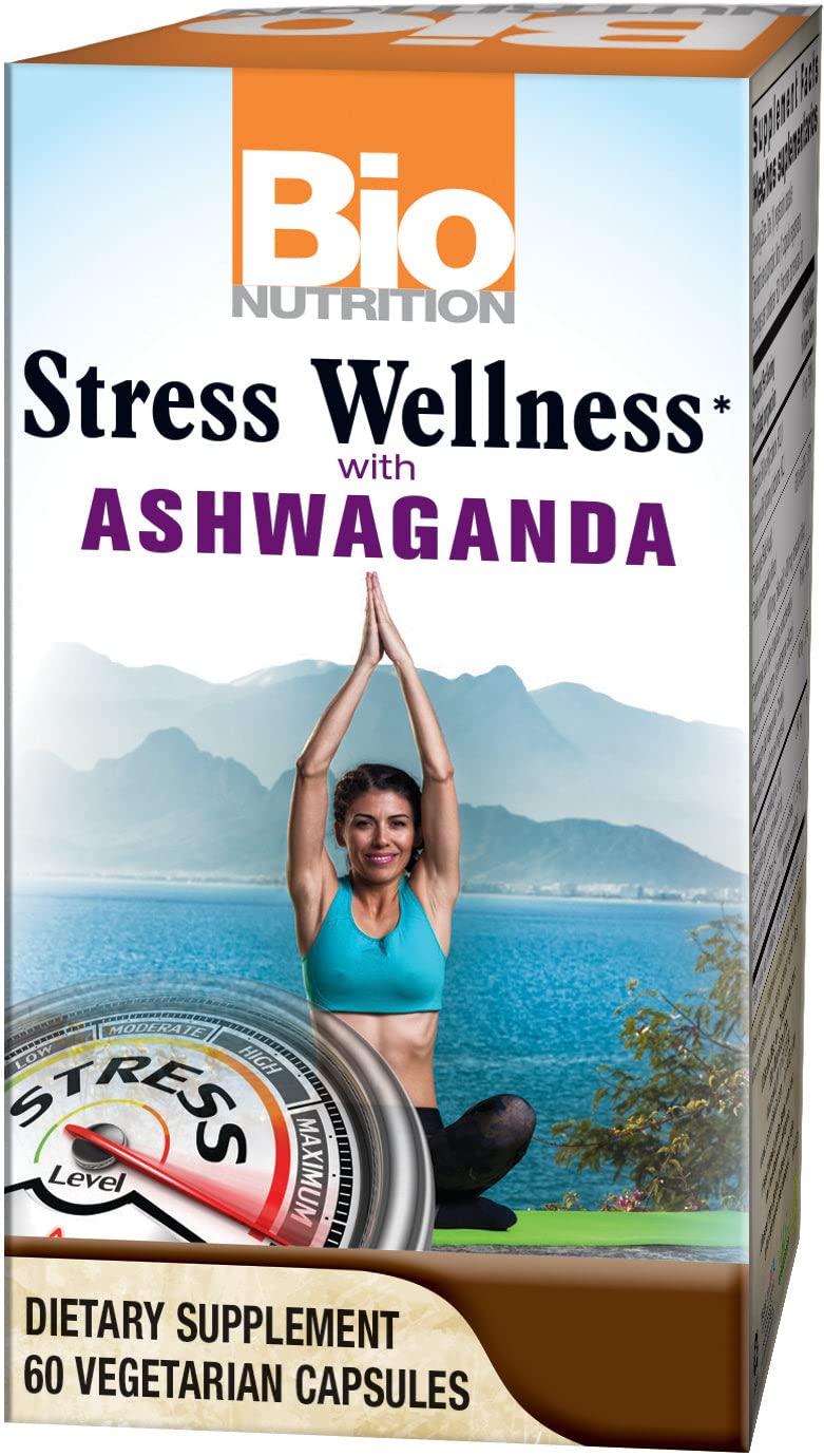 Bio Nutrition Stress Wellness with Ashwagandha, 60 Vegetarian Capsules - dailyvitalstore