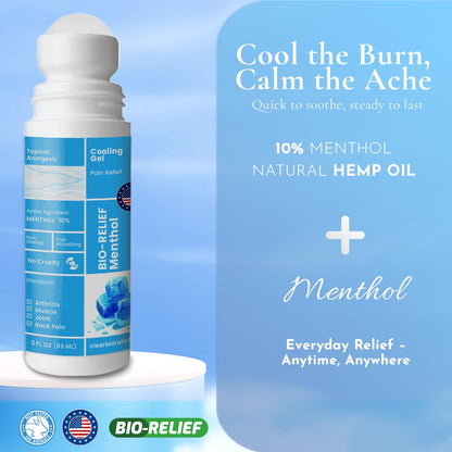 BIO-Relief Pain Roll On w 10% Menthol & Arnica | Highly Effective, Cool & Topical Pain Relief Extra Strength for Arthritis, Muscle, Joint, & Back - Easy Roll On Maximum Strength, Made in USA - dailyvitalstore