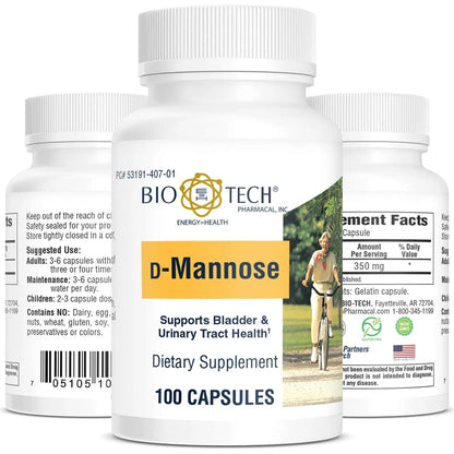 Bio-Tech Pharmacal D-Mannose, Supports Bladder and Urinary Tract Health (100 Count) - dailyvitalstore