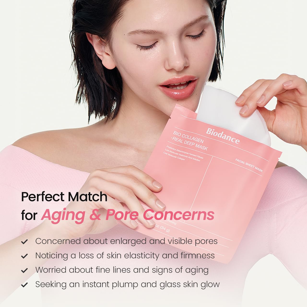 BIODANCE Bio-Collagen Real Deep Mask, Hydrating Overnight Hydrogel Face Mask, Pore Minimizing, Plumping, Elasticity Improvement, Korean Skin Care, - dailyvitalstore