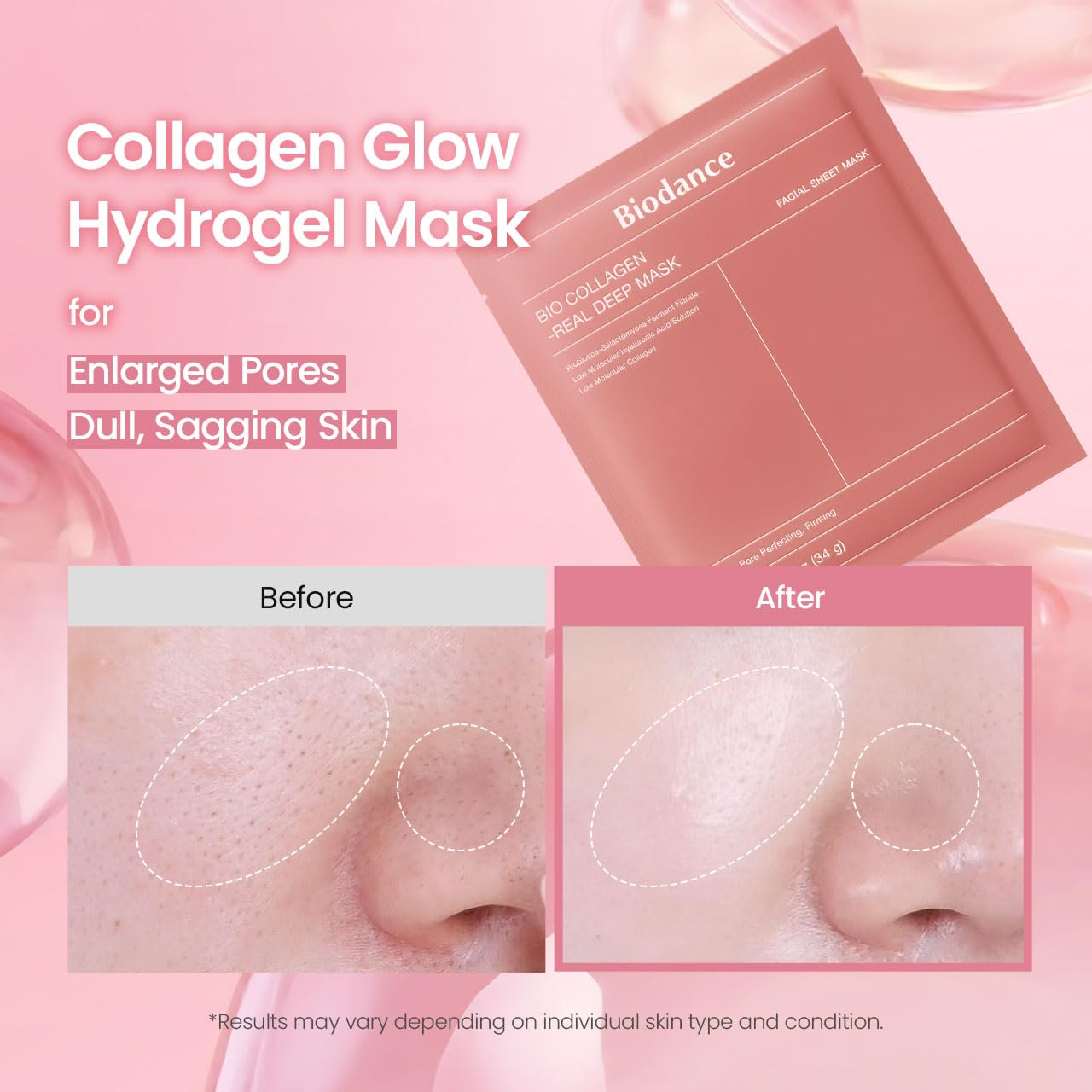 BIODANCE Bio-Collagen Real Deep Mask, Hydrating Overnight Hydrogel Face Mask, Pore Minimizing, Plumping, Elasticity Improvement, Korean Skin Care, - dailyvitalstore