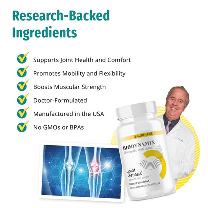 BioDynamix Joint Genesis - Joint Support Supplement - with Mobilee and Boswellia Serrata - for Comfortable, Flexible Joints - 30-Day Supply - dailyvitalstore