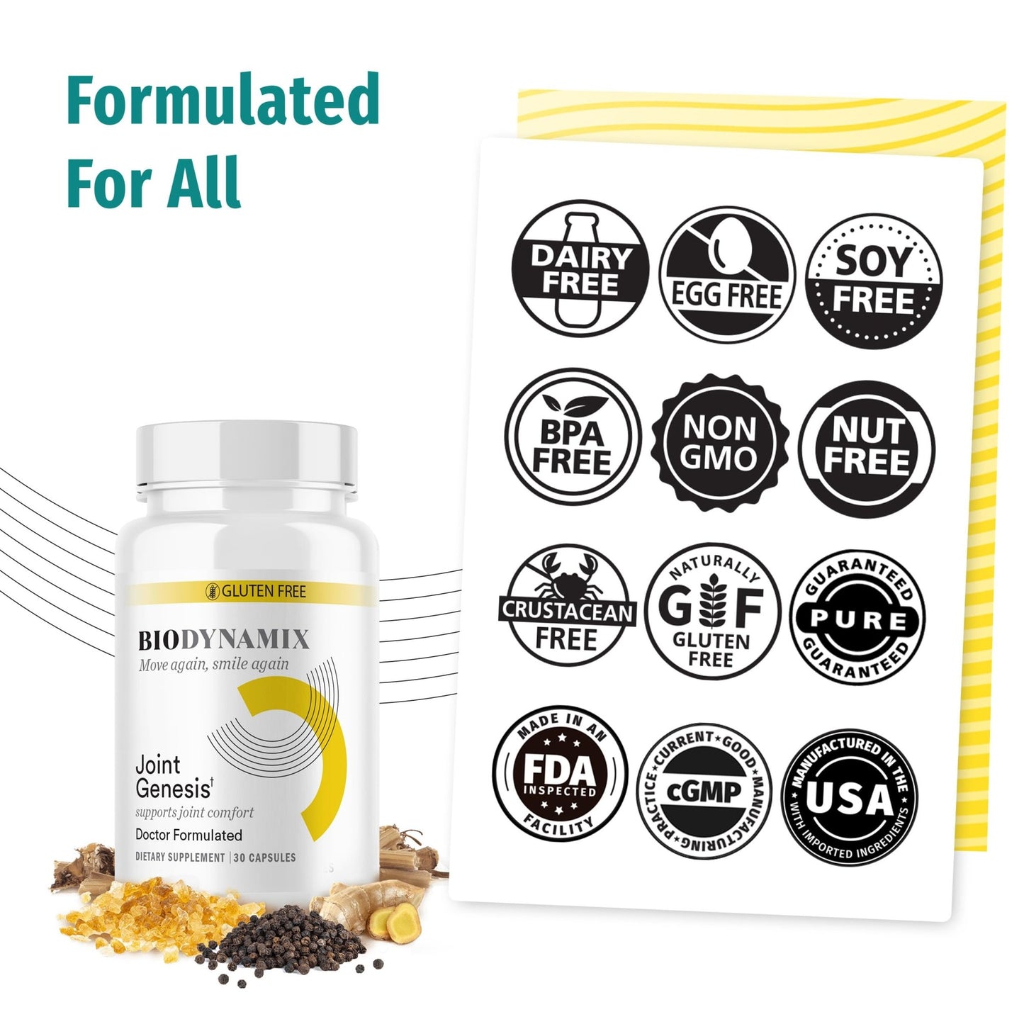 BioDynamix Joint Genesis - Joint Support Supplement - with Mobilee and Boswellia Serrata - for Comfortable, Flexible Joints - 30-Day Supply - dailyvitalstore