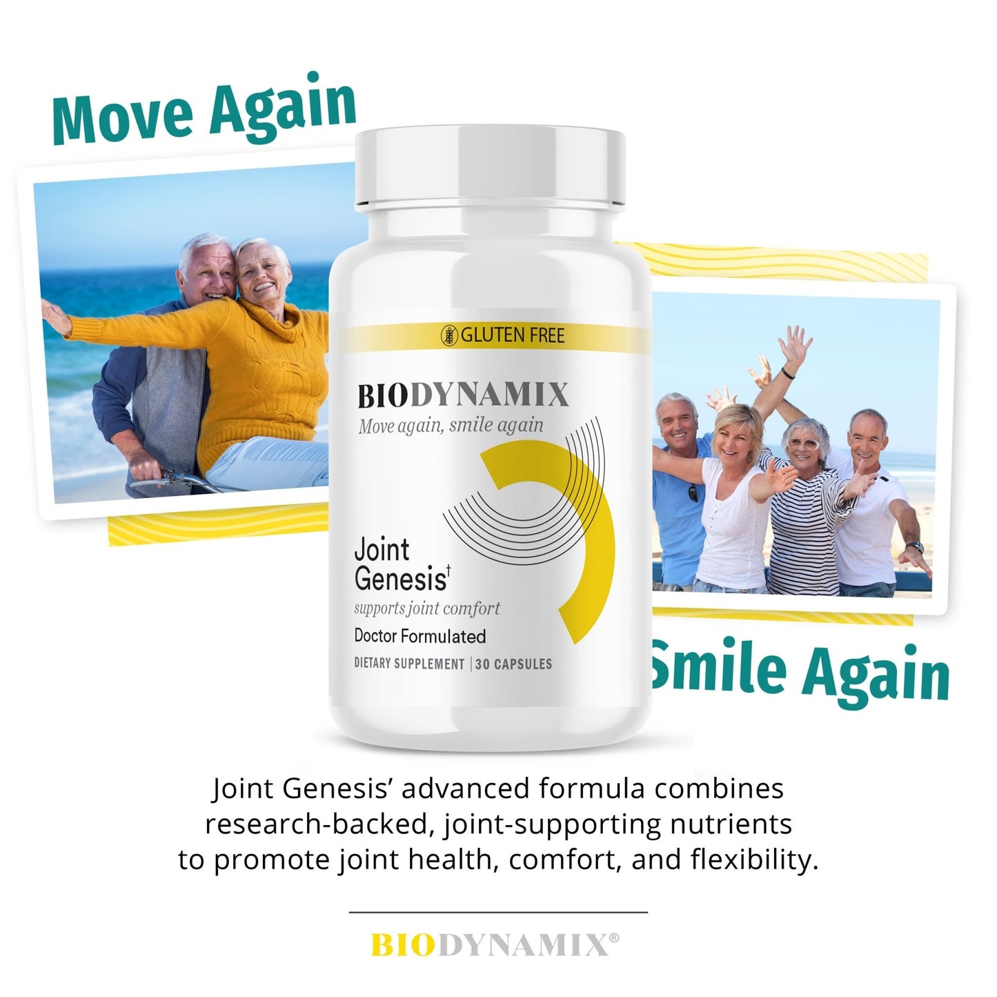 BioDynamix Joint Genesis - Joint Support Supplement - with Mobilee and Boswellia Serrata - for Comfortable, Flexible Joints - 30-Day Supply - dailyvitalstore