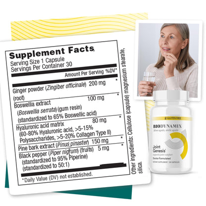 BioDynamix Joint Genesis - Joint Support Supplement - with Mobilee and Boswellia Serrata - for Comfortable, Flexible Joints - 30-Day Supply - dailyvitalstore