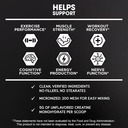 BioEmblem Creatine Monohydrate Powder - Unflavored Micronized Creatine Easily Mixes - Muscle Strength, Workout Recovery, Exercise Performance - dailyvitalstore